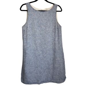 Beachlunchlounge Striped Linen Blue and White Sleeveless Dress